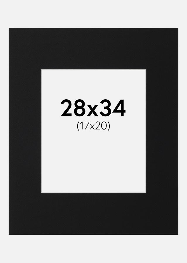 Paspartŭ Črni Standard (Belo Jedro) 28x34 cm (17x20)