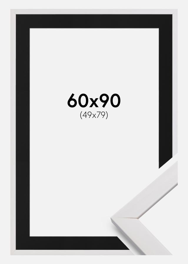 Okvir Eleganten Bela 60x90 cm - Paspartŭ Črna 50x80 cm