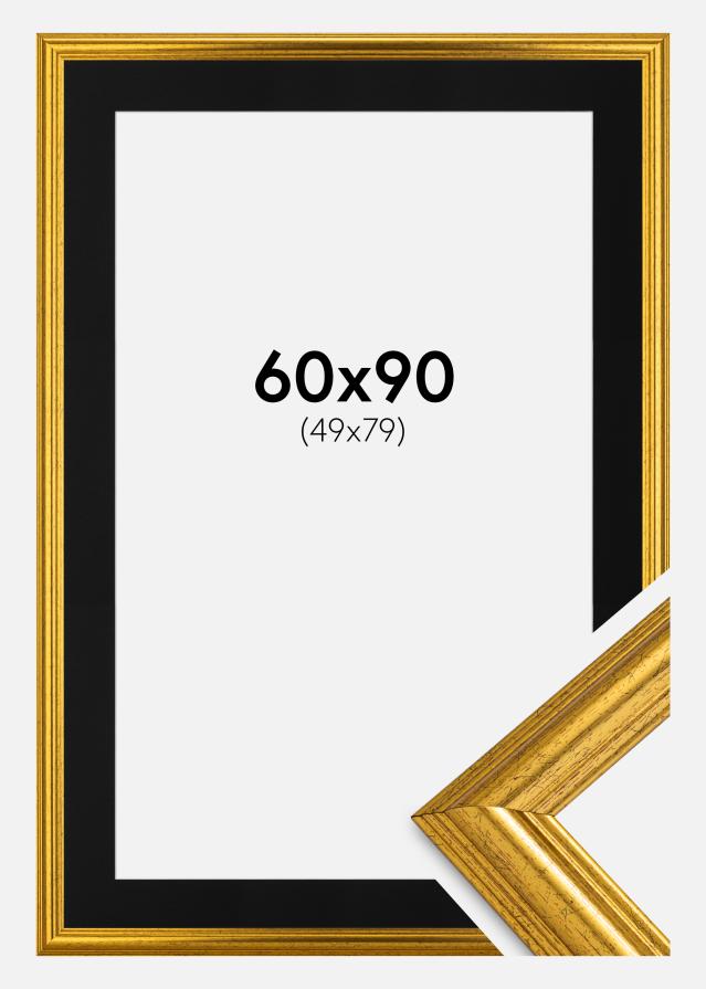 Okvir Västkusten Zlata 60x90 cm - Paspartŭ Črna 50x80 cm