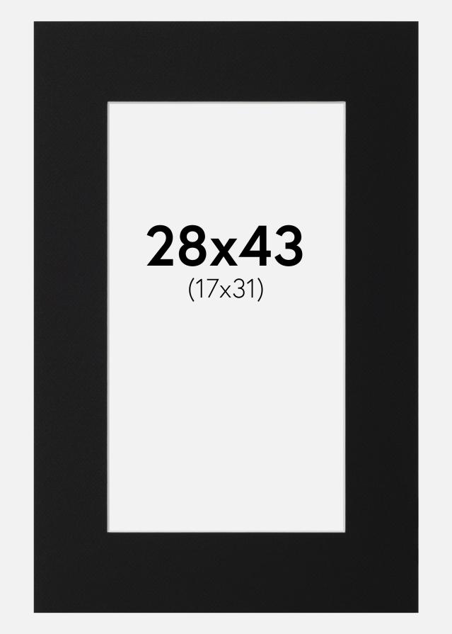 Paspartŭ Črni Standard (Belo Jedro) 28x43 cm (17x31)