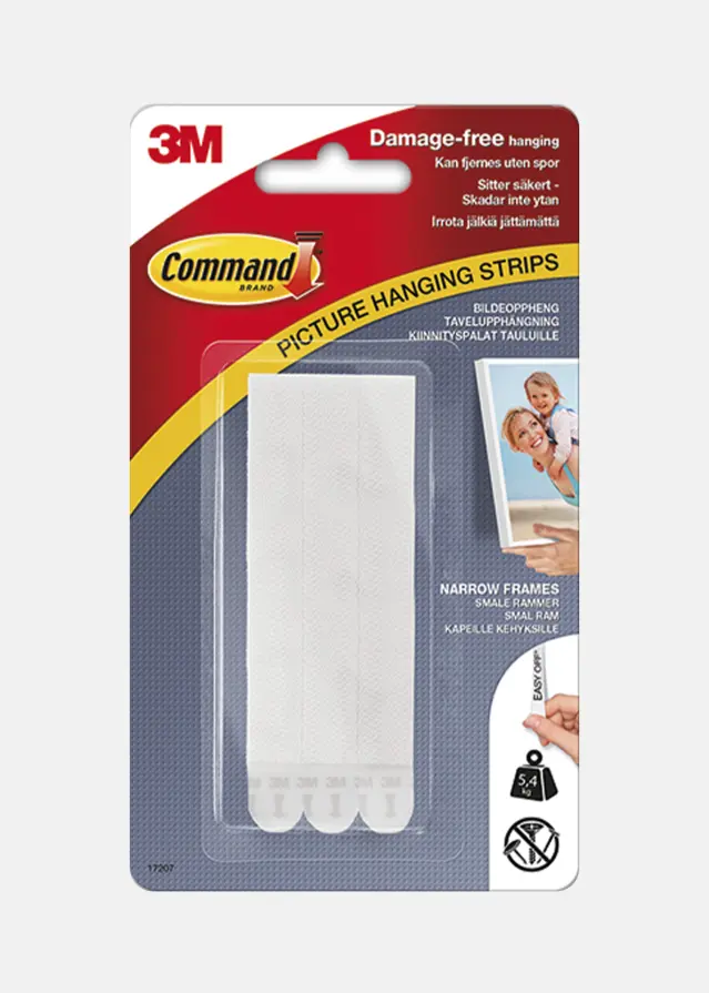 3M Command Narrow Nosilec za sliko Bela - 5 kg