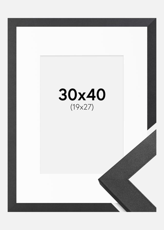 Okvir Graphite Wood 30x40 cm - Paspartŭ Bela 20x28 cm
