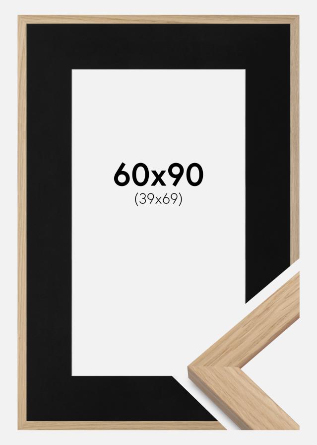 Okvir Oak Wood 60x90 cm - Paspartŭ Črna 40x70 cm