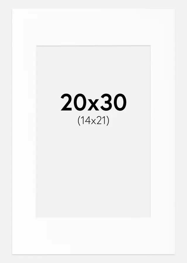 Paspartŭ Bela Standarden Bel notranji rob 20x30 cm (14x21)