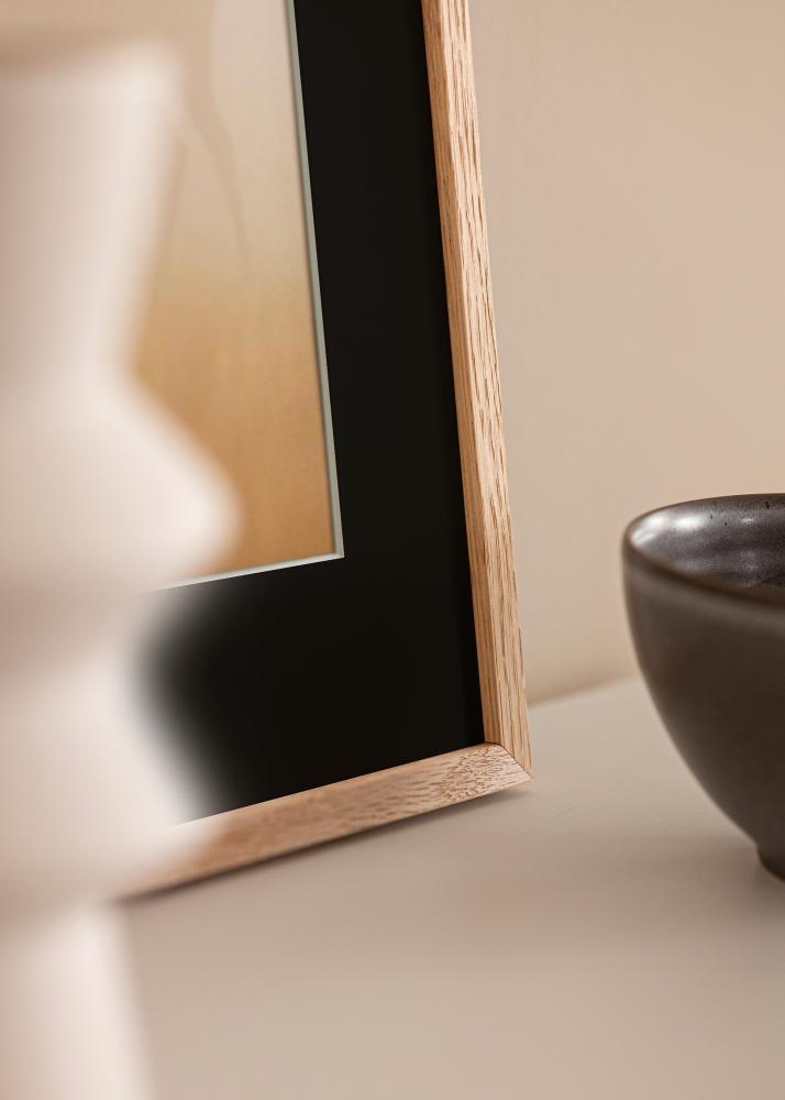 Okvir Oslo Hrast 13x18 cm - Paspartŭ Črna 9x13 cm