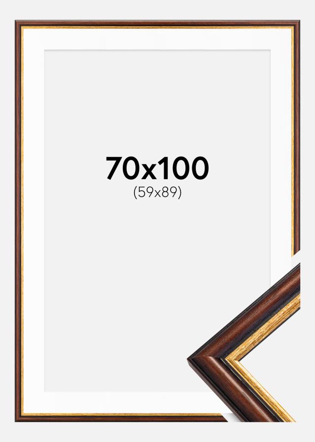 Okvir Siljan Rjava 70x100 cm - Paspartŭ Bela 60x90 cm