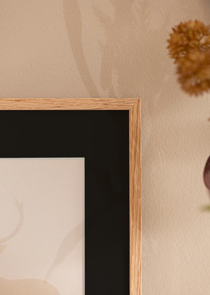 Okvir Oslo Hrast 13x18 cm - Paspartŭ Črna 9x13 cm