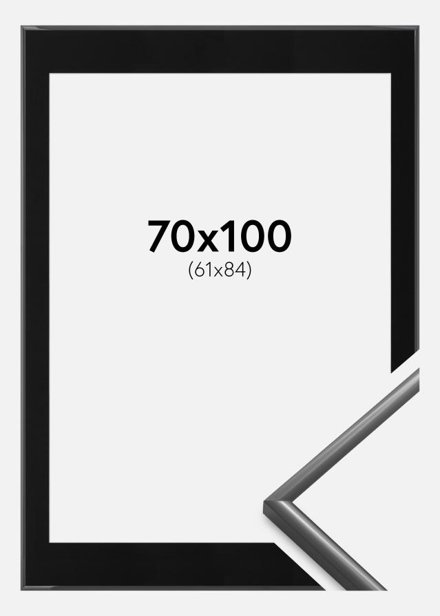 Okvir New Lifestyle Temno-siva 70x100 cm - Paspartŭ Črna 62x85 cm