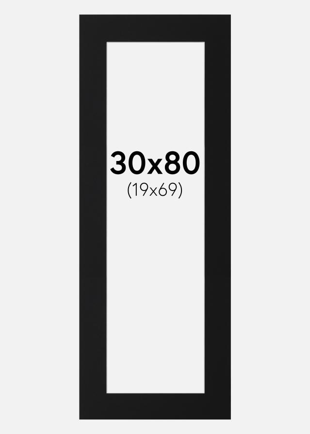 Paspartŭ Črni Standard (Belo Jedro) 30x80 cm (19x69)