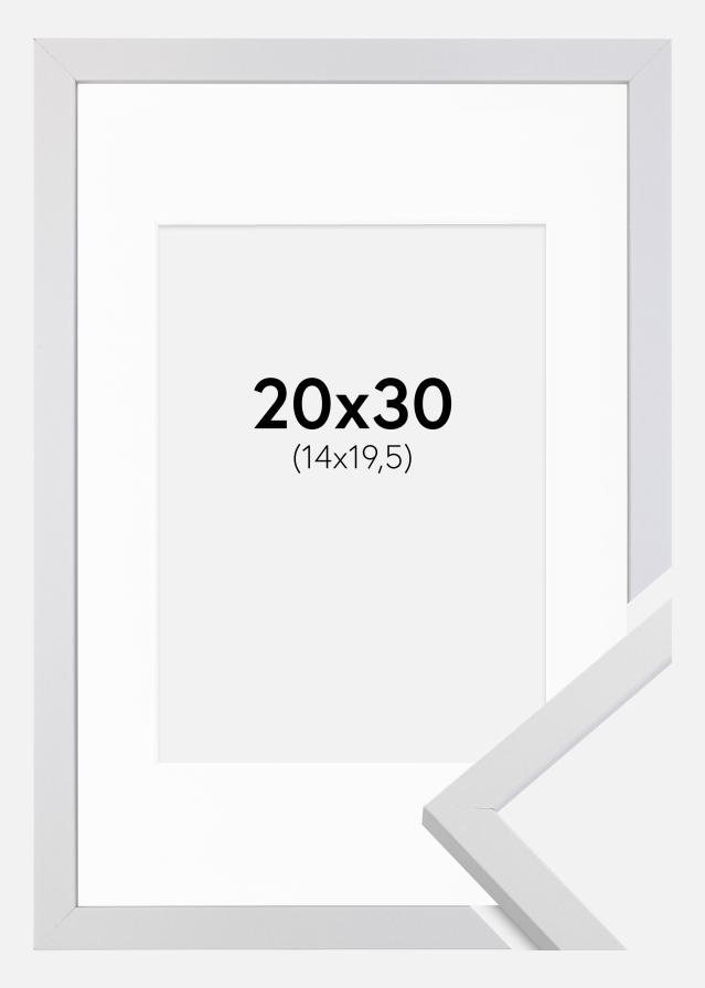 Okvir Trendy Bela 20x30 cm - Paspartŭ Bela 15x21 cm (A5)