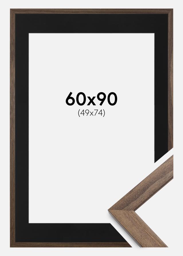Okvir Eleganten Oreh 60x90 cm - Paspartŭ Črna 50x75 cm