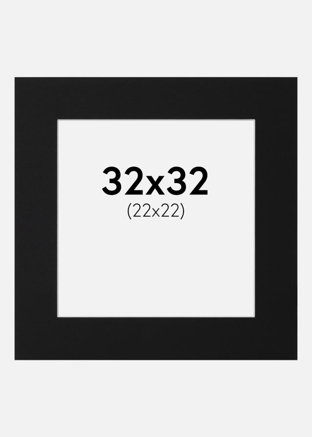 Paspartŭ Črni Standard (Belo Jedro) 32x32 cm (22x22)