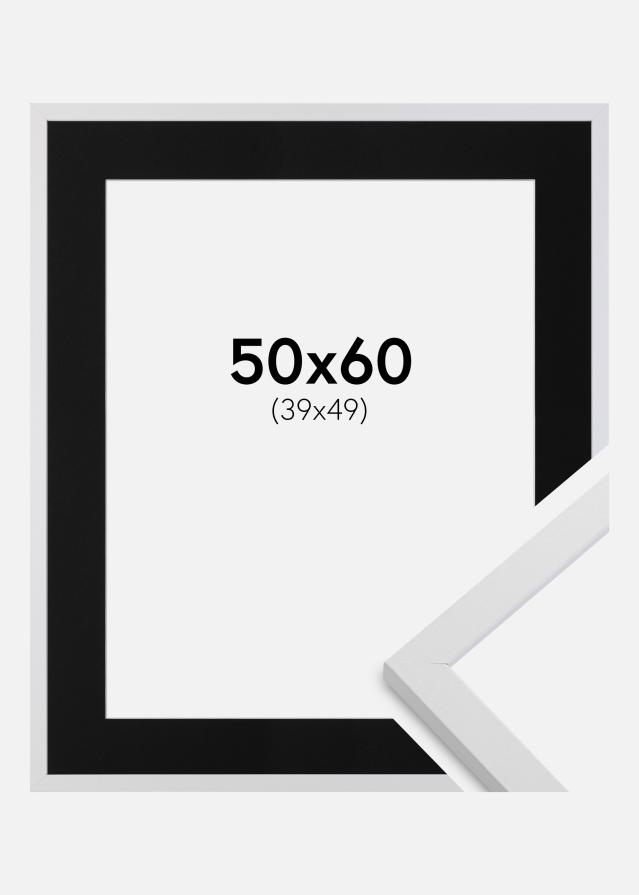 Okvir Trendy Bela 50x60 cm - Paspartŭ Črna 40x50 cm