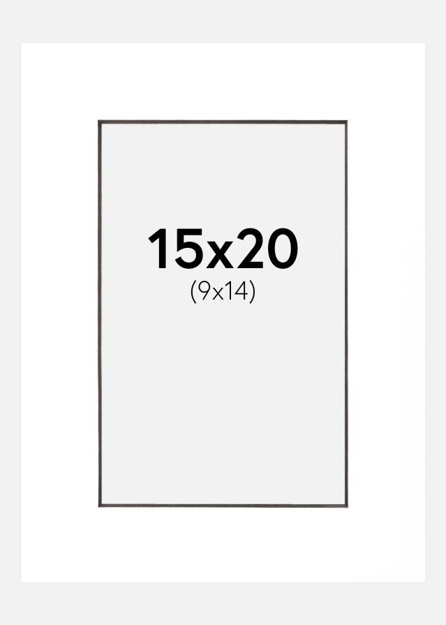 Paspartŭ Bela Črn notranji rob 15x20 cm (9x14 cm)