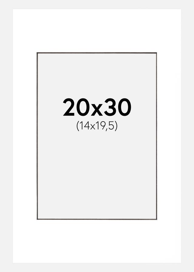 Paspartŭ Bela Črn notranji rob 20x30 cm (14x19,5 cm)