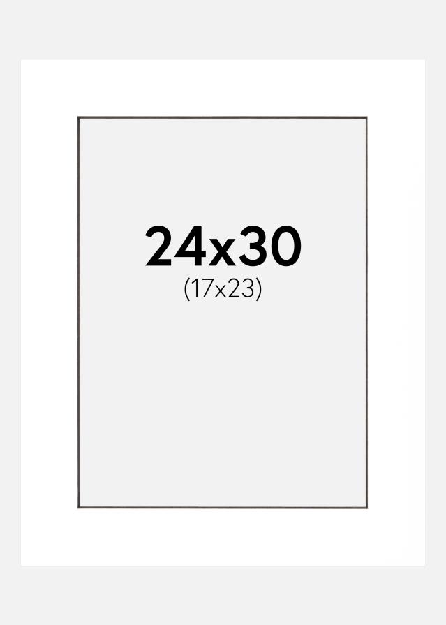 Paspartŭ Bela Črn notranji rob 24x30 cm (17x23 cm)