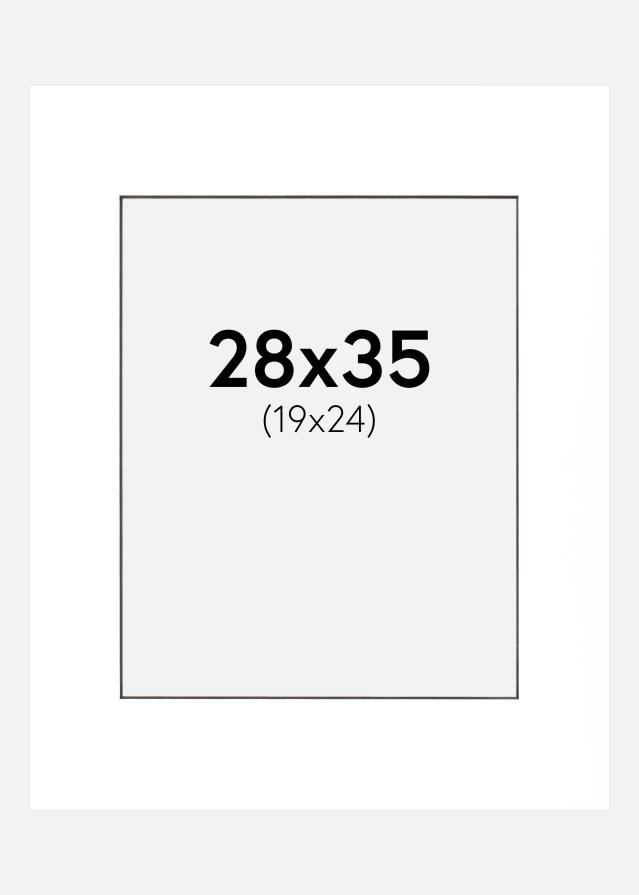 Paspartŭ Bela Črn notranji rob 28x35 cm (19x24 cm)