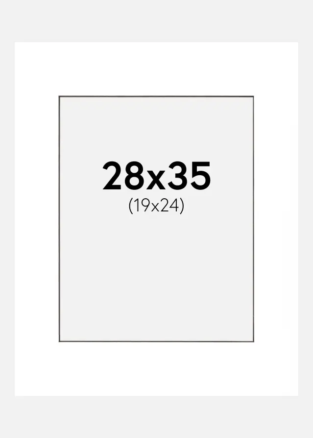 Paspartŭ Bela Črn notranji rob 28x35 cm (19x24 cm)