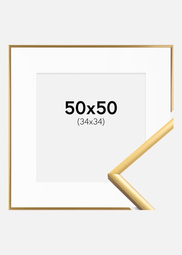 Okvir New Lifestyle Shiny Gold 50x50 cm - Paspartŭ Bela 35x35 cm