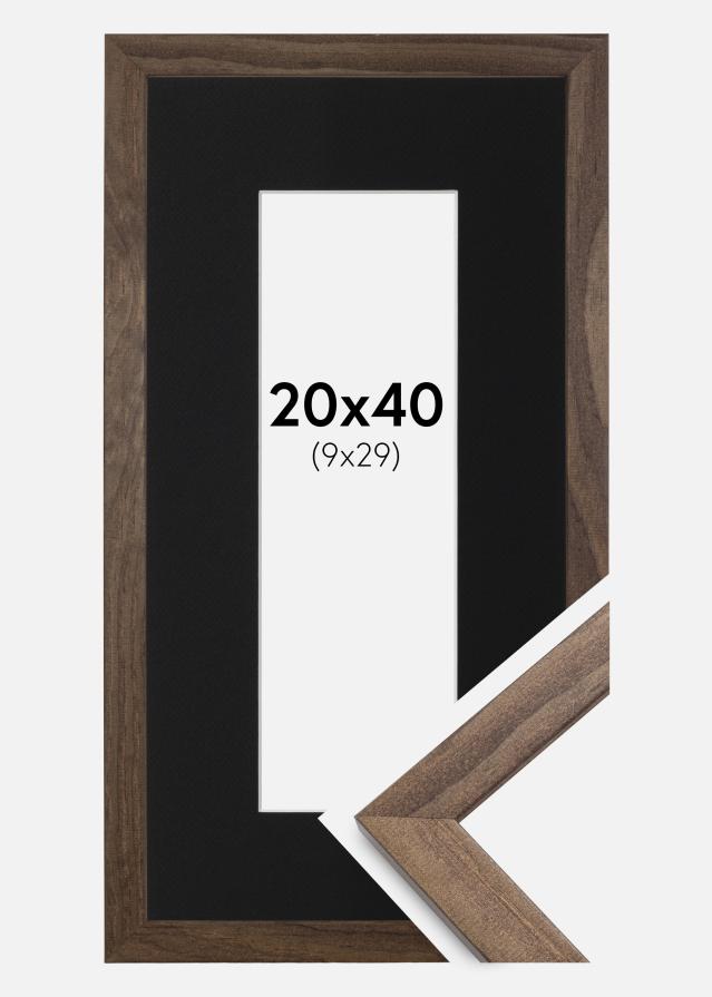 Okvir Eleganten Oreh 20x40 cm - Paspartŭ Črna 10x30 cm