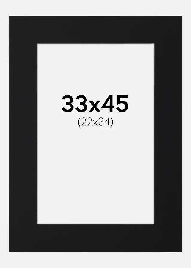 Paspartŭ Črni Standard (Belo Jedro) 33x45 cm (22x34)