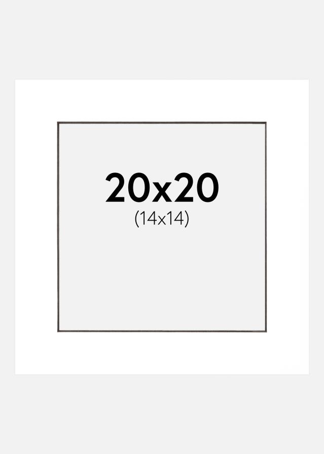 Paspartŭ Bela Črn notranji rob 20x20 cm (14x14 cm)