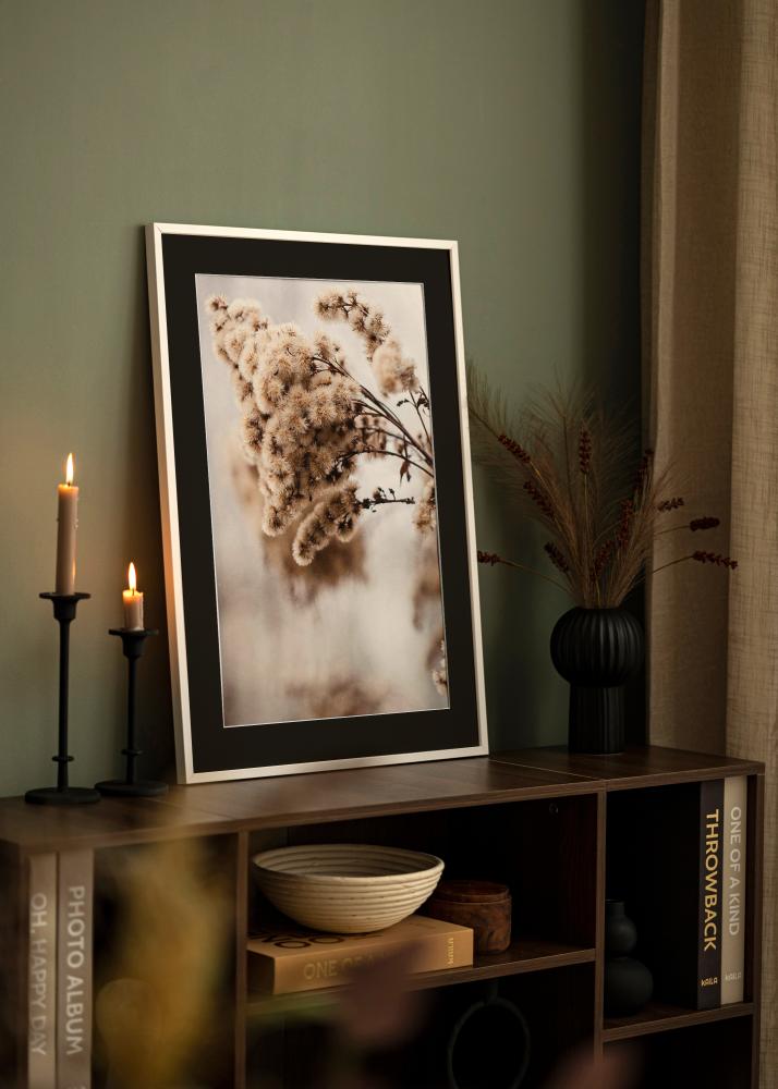 Okvir E-Line Bela 30x40 cm - Paspartŭ Črna 21x29,7 cm (A4)