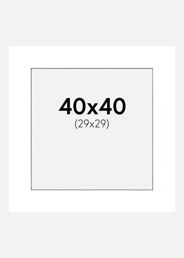 Paspartŭ Bela Črn notranji rob 40x40 cm (29x29 cm)