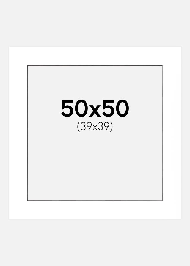 Paspartŭ Bela Črn notranji rob 50x50 cm (39x39 cm)