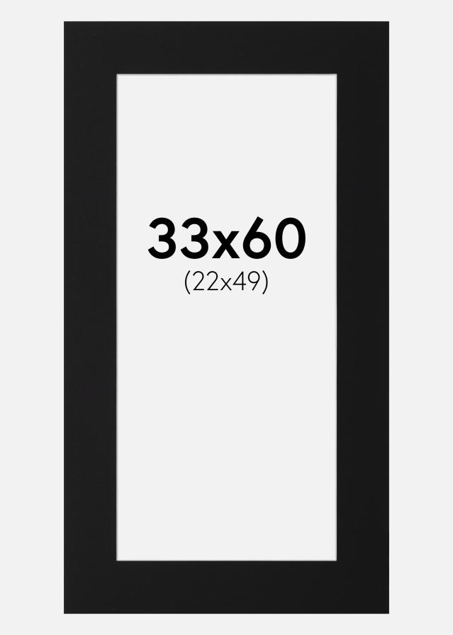 Paspartŭ Črni Standard (Belo Jedro) 33x60 cm (22x49)