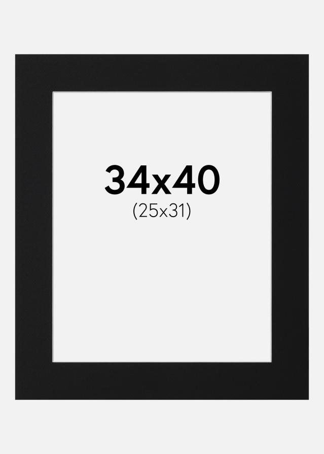 Paspartŭ Črni Standard (Belo Jedro) 34x40 cm (25x31)