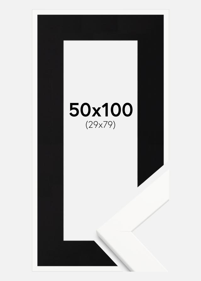 Okvir Trendline Bela 50x100 cm - Paspartŭ Črna 30x80 cm