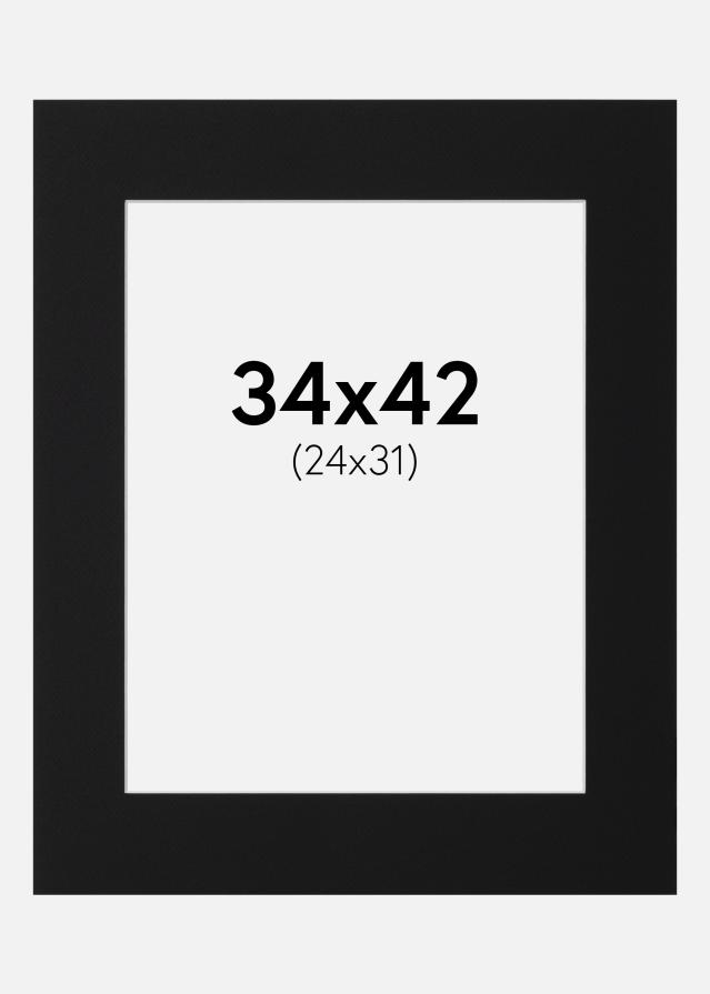 Paspartŭ Črni Standard (Belo Jedro) 34x42 cm (24x31)