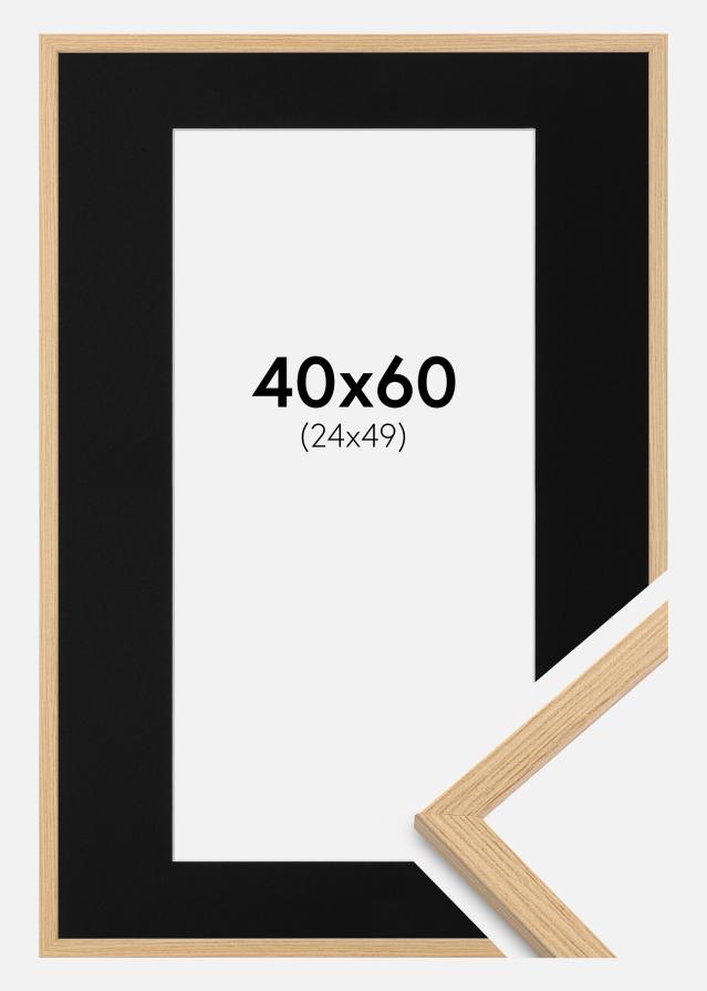 Okvir Galant Hrast 40x60 cm - Paspartŭ Črna 25x50 cm