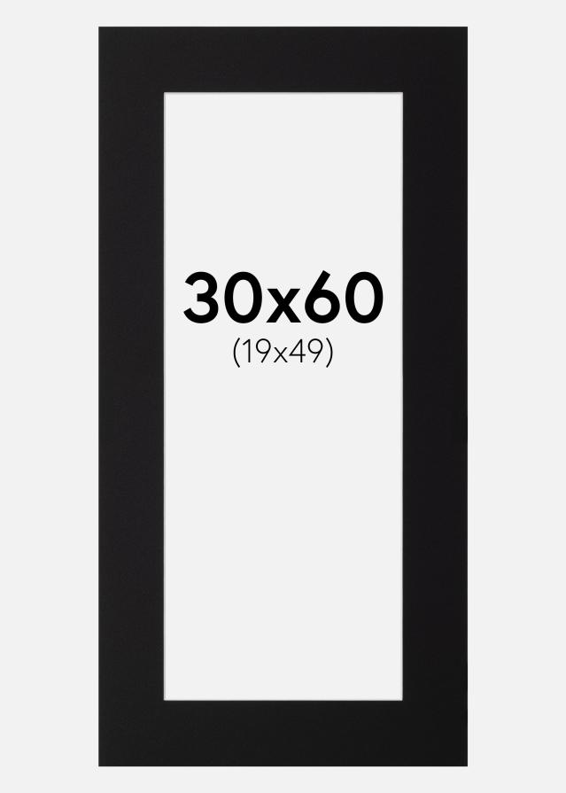 Paspartŭ Črna Standarden Bel notranji rob 30x60 cm (19x49)