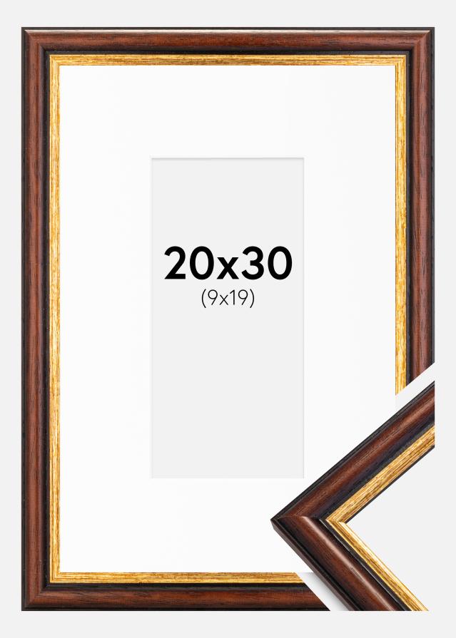 Okvir Siljan Rjava 20x30 cm - Paspartŭ Bela 10x20 cm