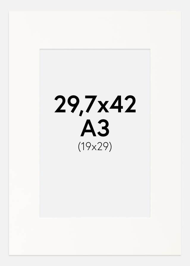 Paspartŭ Antique White Bel notranji rob 29,7x42 cm (19x29)