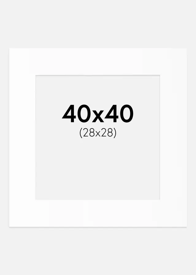 Paspartȗ Beli Standard (Belo Jedro) 40x40 cm (28x28)