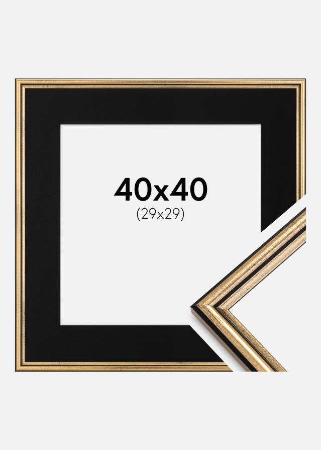 Okvir Horndal Zlata 40x40 cm - Paspartŭ Črna 30x30 cm