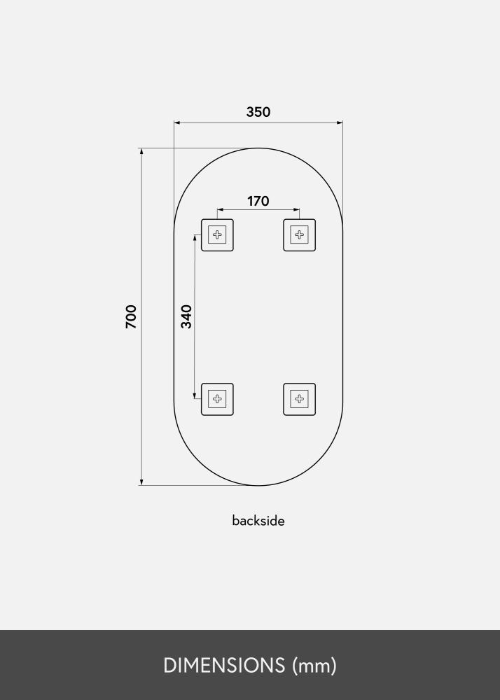 KAILA Ogledalo Ovalna Rose Gold 35x70 cm