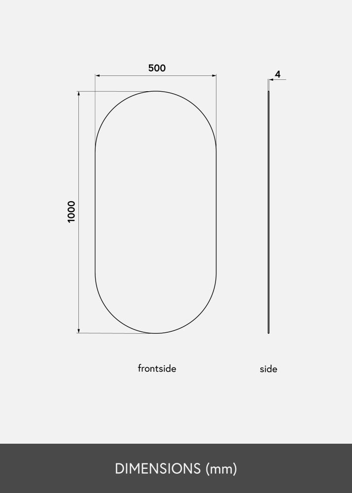 KAILA Ogledalo Ovalna Rose Gold 50x100 cm