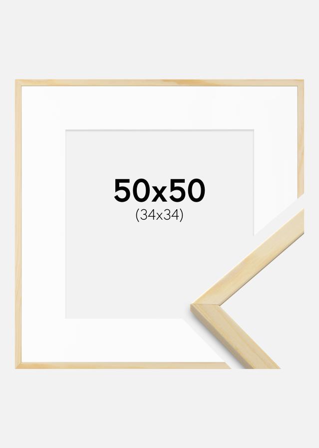 Okvir Galant Borova 50x50 cm - Paspartŭ Bela 35x35 cm