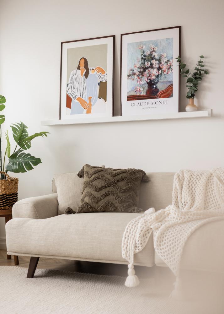 KAILA Polica za slike Bela 150 cm