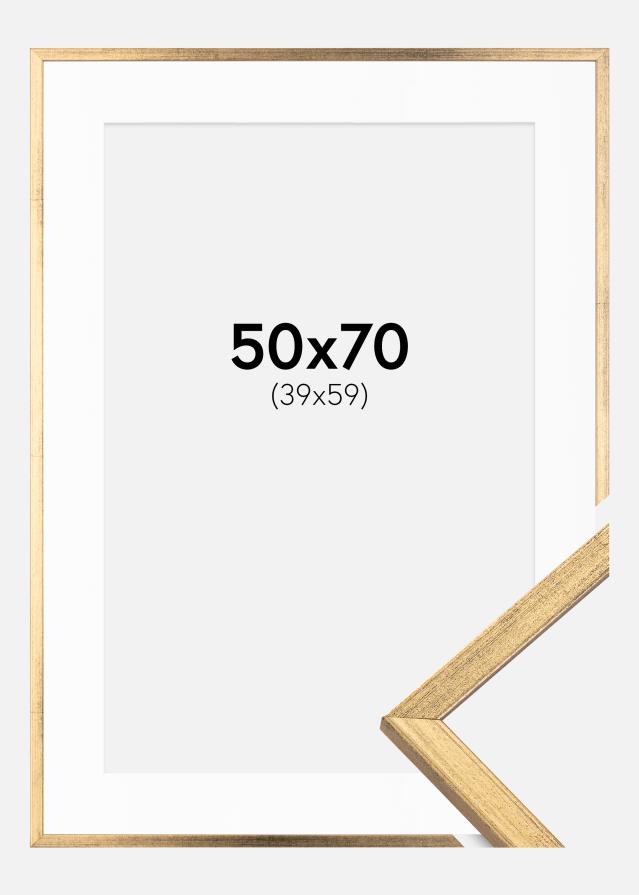 Okvir Galant Zlata 50x70 cm - Paspartŭ Bela 40x60 cm