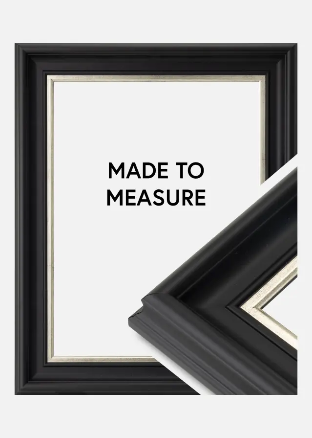 Okvir Mora Premium Črno-Srebrna - Poljubna velikost