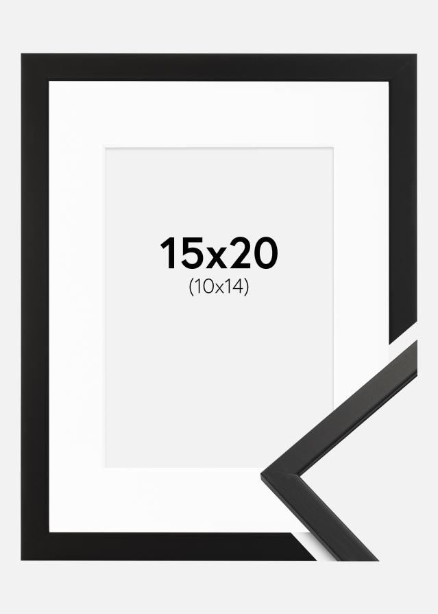 Okvir Edsbyn Črna 15x20 cm - Paspartŭ Bela 11x15 cm