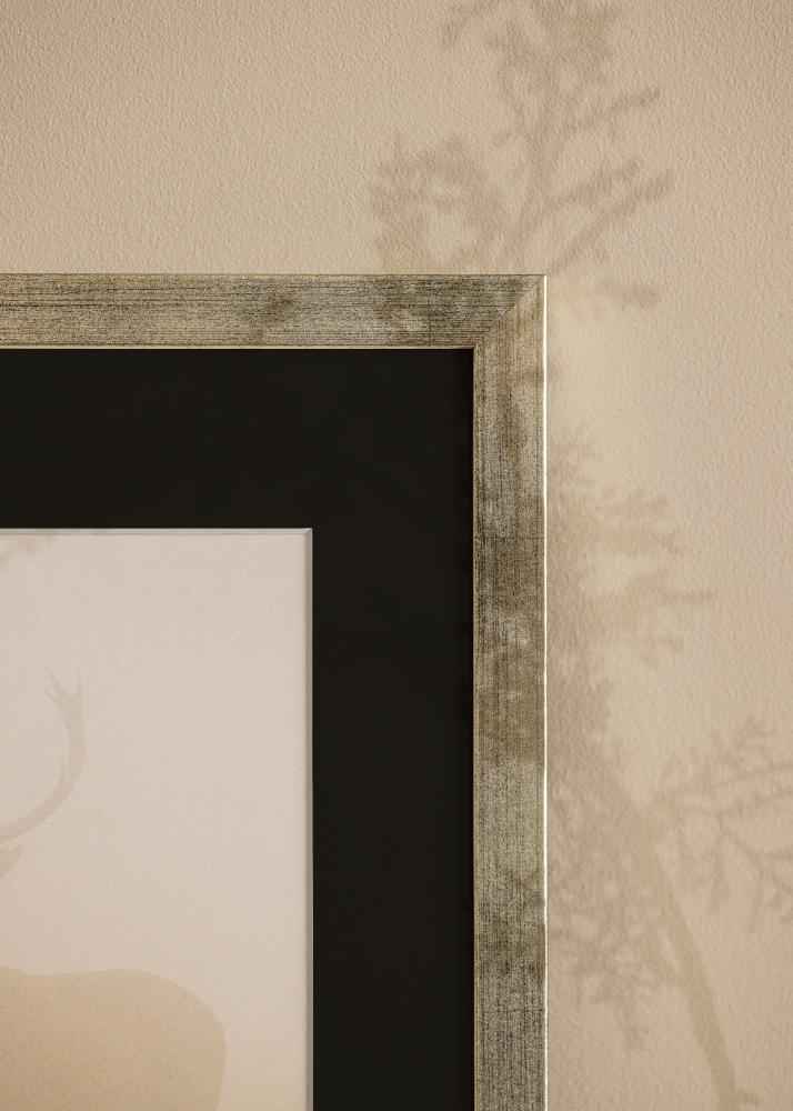 Okvir Eleganten Srebrna 30x40 cm - Paspartŭ Črna 21x29,7 cm (A4)