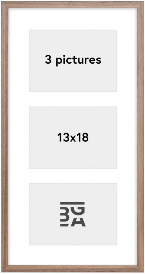 Edsbyn Kolaž okvir IX Svetel oreh - 3 Slike (13x18 cm)