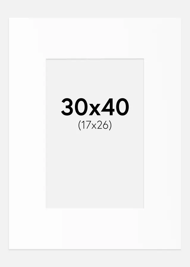 Paspartŭ Bela Standarden Bel notranji rob 30x40 cm (17x26)