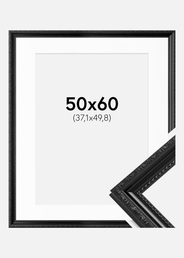 Okvir Abisko Črna 50x60 cm - Paspartŭ Bela 15x20 inches